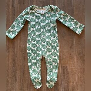 Kate Quinn Celtic Clover Shamrock Lap Neck Footie 6-9